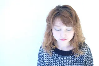 ミディアム パーマ 藤島 裕幸のヘアスタイル