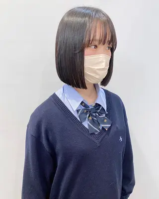 ミディアム 石山 /切りっぱなしボブのヘアスタイル