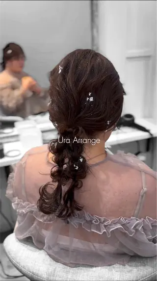 セミロング ヘアアレンジ ura/デザイン/ ハイトーン/個性派のヘアスタイル