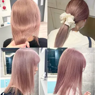 セミロング ♡似合わせハイトーン ♡maiのヘアスタイル