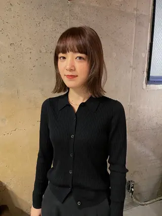 ミディアム カラー パーマ/レイヤー 岩山丈一郎のヘアスタイル