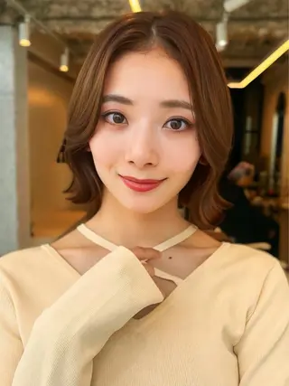 ショート ボブ顔周り 韓国遠藤小雪のヘアスタイル