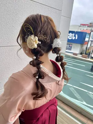 セミロング ヘアアレンジ hairdesign Granz 平成店所属・志賀 美沙のヘアスタイル