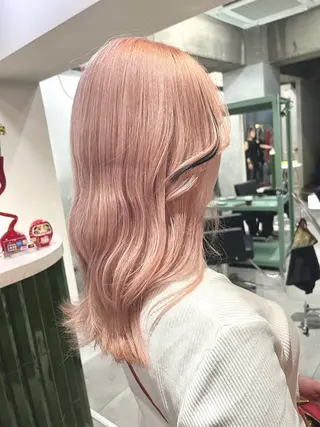 セミロング カラー 暖色ハイトーン特化 🥇Mioのヘアスタイル