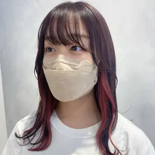 ミディアム カラー デザインカラー/パー マ🦖外岡咲希🦖のヘアスタイル