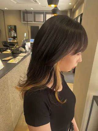 ミディアム ヘアアレンジ みわ/博多 ブリーチ/メンズヘアのヘアスタイル