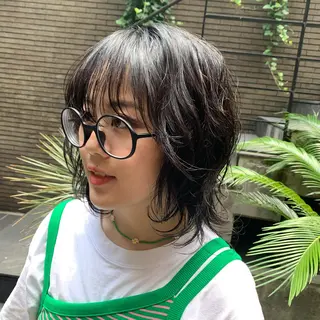 セミロング カラー パーマ 【ロングウルフカット 姫カット】伊藤裕哉のヘアスタイル