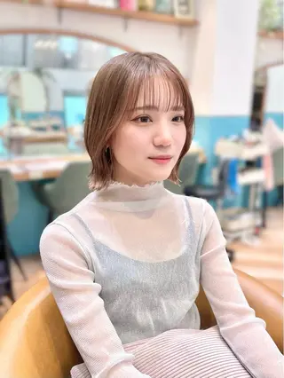 ミディアム カラー Lond leglise 立川所属・🥝似合わせ小顔 ボブ🌏shioのヘアスタイル