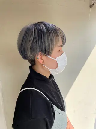 ミディアム カラー パーマ メンズ TELA HAIR 瑞江店所属・髪質改善⭐️透明感 片塩のヘアスタイル