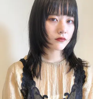 ミディアム パーマ 永井 亜実のヘアスタイル