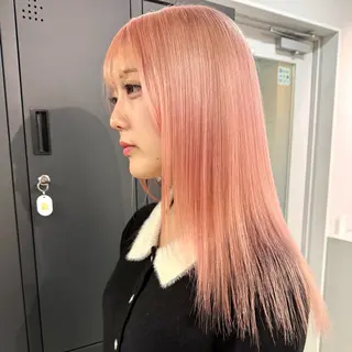 セミロング カラー 渋谷🎨ハイトーン× エクステ🎨レンのヘアスタイル