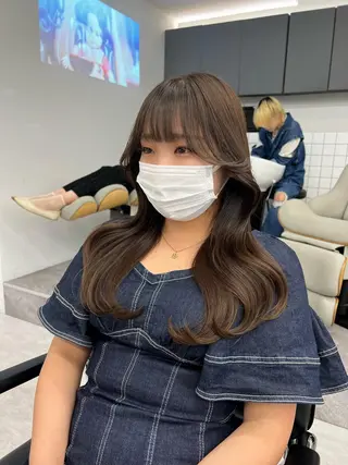 ロング カラー 韓国ヘア♡ 顔まわりカットayaのヘアスタイル