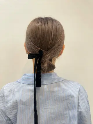 ヘアアレンジ 顔まわり/艶カラー/ 🤎himari🤎のヘアスタイル