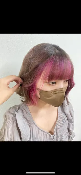 ミディアム カラー ヘアアレンジ 菅原 まいのヘアスタイル
