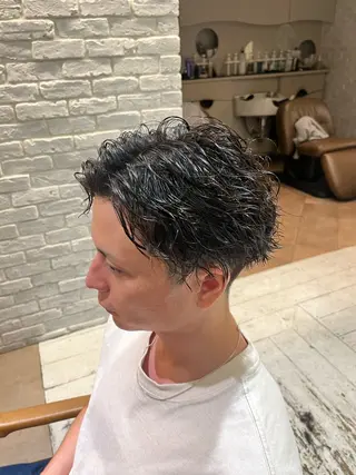 パーマ メンズ BLUE       hair＆Life所属・メンズ特化 山崎  蓮のヘアスタイル