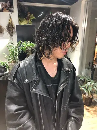 セミロング カラー パーマ ヘアアレンジ メンズ 💎髪質改善特化💎 RUITOのヘアスタイル