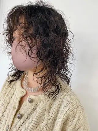 ミディアム パーマ steed tokyo所属・KOOKI スティードトーキョーのヘアスタイル