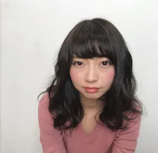 ミディアム セミロング ロング カラー パーマ メンズカット特化柏駅 徒歩3分LOUのヘアスタイル