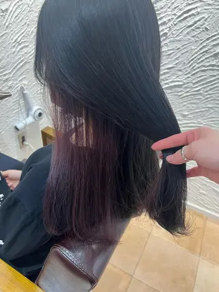 セミロング カラー 🥀韓国ヘア🥀 宮津真菜のヘアスタイル