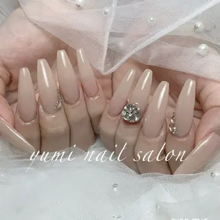 ネイル yumiジェル& チップ長さだしのネイルデザイン