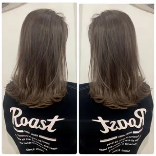 セミロング カラー 京都大人女性ショート 徒歩1分/秋山のヘアスタイル