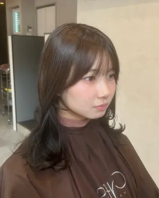ミディアム パーマ 島田 愛莉のヘアスタイル