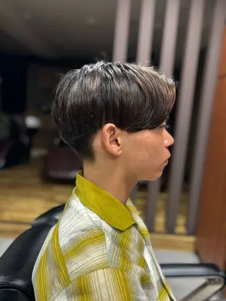 ミディアム メンズ バーバーショップ涼桜新町店所属・田中大 パーマ/メンズカットのヘアスタイル