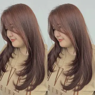 ロング 透明感カラー🪿🤍 顔まわりカットのヘアスタイル