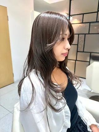 ロング カラー 安永 涼のヘアスタイル