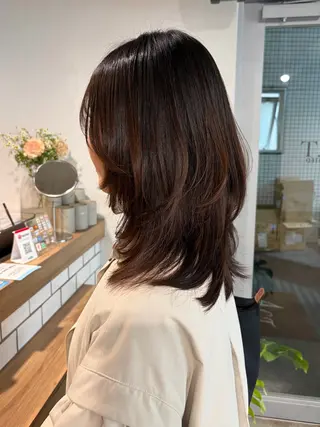 ミディアム 髪質改善カラー× レイヤー/rinaのヘアスタイル