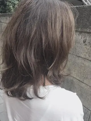 ミディアム カラー パーマ 髪質改善、エクステ 山口卓哉のヘアスタイル