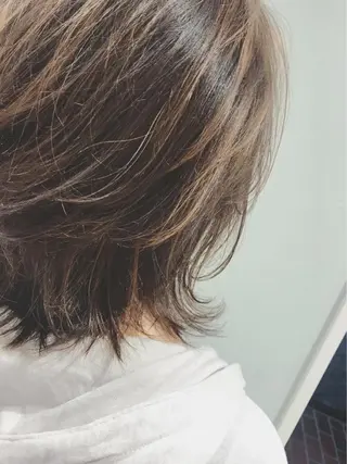 ミディアム カラー 江崎 わか子のヘアスタイル