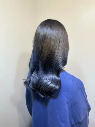 セミロング カラー ブリーチ毛対応酸性 ストレート🌈サキのヘアスタイル