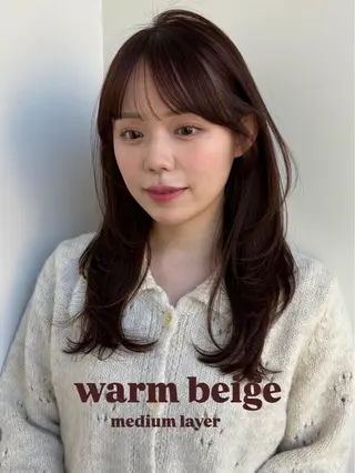 ミディアム 似合わせ/透明感 /レイヤー/りほ🤍のヘアスタイル