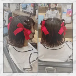 ミディアム ヘアアレンジ ヘアセット/着付け 𓇼 松本 夏美𓇼のヘアスタイル