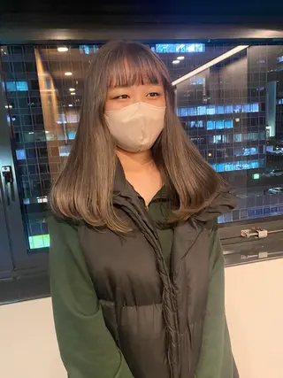 ロング カラー パーマ ヘアアレンジ 髪と音処　マトぺ所属・デザインカラー/ボブ ブリーチカラー/ユリのヘアスタイル