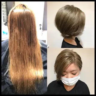 ショート カラー 似合わせ/ブリーチ カラー.岡田友仁のヘアスタイル