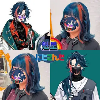 ショート カラー 推しカラー💫 ブリーチ💫若菜覚のヘアスタイル