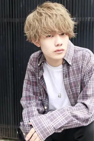 ミディアム カラー メンズ BABY 艶髪暗髪ヘア💖達人のヘアスタイル