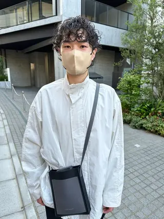 パーマ メンズ パーマ/透明感カラー /ボブ/吉田一生のヘアスタイル