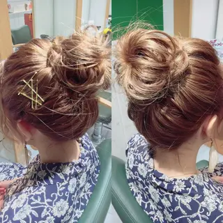 ミディアム セミロング ヘアアレンジ fukuyasu rikaのネイルデザイン