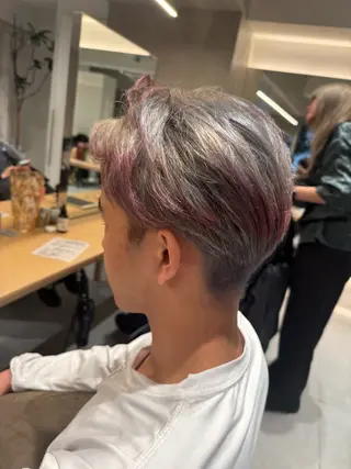 ショート メンズ オリーブ透明感カラー 表参道/MIKUのヘアスタイル