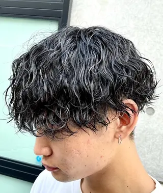 ショート パーマ メンズ かずき 💈毛流れ💈のヘアスタイル