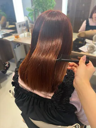 セミロング カラー 韓国/透明感カラー さなのヘアスタイル