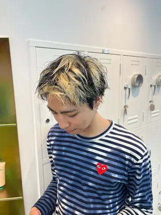 ショート カラー メンズ 🌀toa/波巻き✨ /メンズパーマ／栄のヘアスタイル