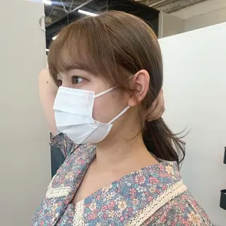 ミディアム カラー 透明感/オリーブ/ グレージュ/YUKAのヘアスタイル