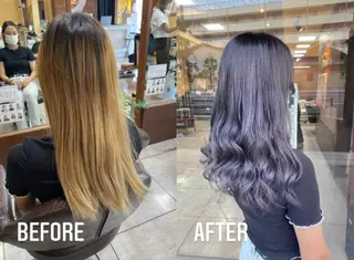 ロング カラー ヘアアレンジ HAIRSALONLOOP所属・川上 麻梨阿のヘアスタイル