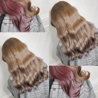 ロング カラー ヘアアレンジ メンズ キッズ 💟Chloe原宿店 🩶ハイトーンのヘアスタイル