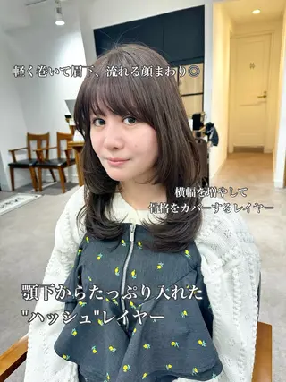 ロング カラー パーマ ヘアアレンジ メンズ キッズ レイヤーカット 🌿顔まわりカットのヘアスタイル