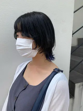 ショート ブリーチ/ウルフ ハッシュカット/石山のヘアスタイル